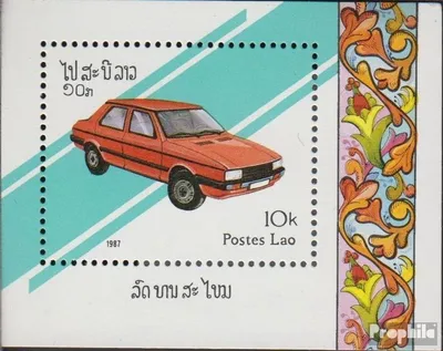 Produktbild von Briefmarken Laos 1987 Mi Block117 (kompl.Ausg.) postfrisch Autos