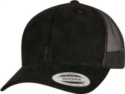 Produktbild von FLEXFIT 6606SU | Suede Leather Trucker Cap - Farbe: Black - Größe: One Size