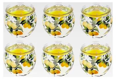 Produktbild von Duftkerzen im Glas, 6er Set, lange Brenndauer und angenehmer Duft (Zitrone)