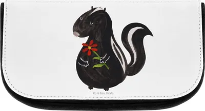 Produktbild von Mr. & Mrs. Panda Kulturbeutel Stinktier Blume - Weiß - Geschenk, Dreams, Stinker, Träume, kosmetiktäschchen, Kosmetiktasche, Schminktasche, Toilettentasche, Raubtier