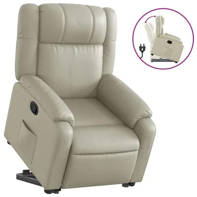 Produktbild von vidaXL Relaxsessel mit Aufstehhilfe Creme Kunstleder