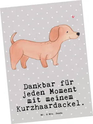 Produktbild von Mr. & Mrs. Panda Postkarte Dackel Kurzhaardackel Moment - Grau Pastell - Geschenk, Teckel, Dachshund, Ansichtskarte, Grußkarte, Postkarten, bildkarte, Ansichtskarten