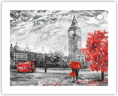 Produktbild von Poster - Poster ohne Rahmen - London Bus - 50x40 cm - Wand Bild - Wanddeko - Wandbilder - Kunstposter - Wandposter - Bilder - Kunstdruck - Wanddekoration - Wandbild - P2XAA50x40-3866