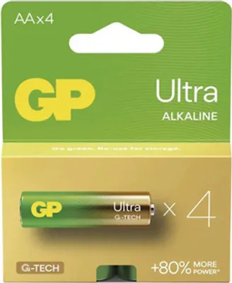 Obrázek produktu pro Bateria jednorazowa alkaliczna, paluszek, AA, 1.5V, GP, blistr, 4-pack, ULTRA