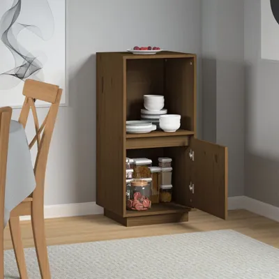 Produktbild von The Living Store Sideboard Honigbraun 38x35x80 cm Massivholz Kiefer