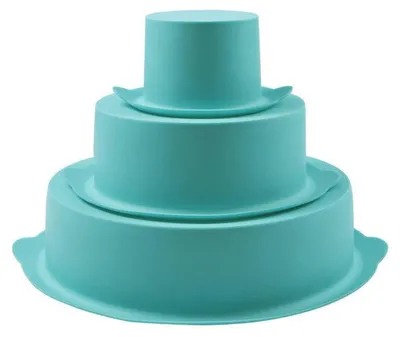 Obrázok produktu pre Silikónové formy na pečenie, okrúhle, sada 3 ks, s nepriľnavou povrchovou úpravou, rozmery 7,5 cm, 15 cm, 22 cm, odolné voči teplu od -40°C do 230°C