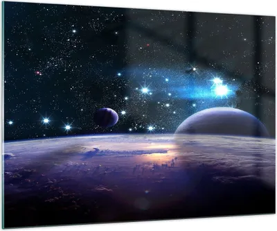 Produktbild von Bilder auf glas - Kosmos Planet - 100x70cm - Glasbilder - Wandbilder - Kunstdruck - zum Aufhängen bereit - Wanddekoration aus Glas - Glas Bilder - Wandbild auf Glas - Einteilig - GAA100x70-3575