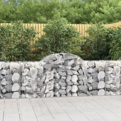 Obrázek produktu pro Maison Exclusive - Klenutý gabionový koš 200 x 50 x 80/100 cm pozinkované železo