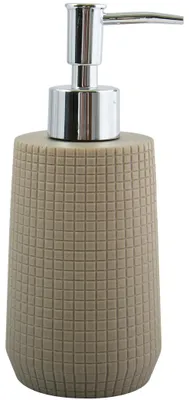 Produktbild von MSV Seifenpumpe/Spender - Squares - Kunststein - Taupe - 7 x 18 cm