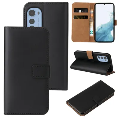 Produktbild von Handyhülle für Motorola Moto E32s Klapphülle Bookcase Flip Cover Hülle Handy Tasche Etui Farbe: Schwarz