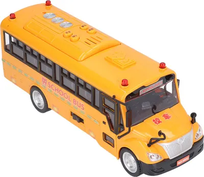 Produktbild von Gelber Schulbus, Modellspielzeug, Kunststoffauto, Spielfahrzeugfigur mit zu öffnenden Türen, Lichtgeräuschen