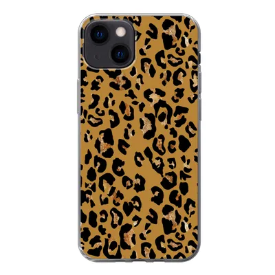 Produktbild von MuchoWow® Handyhülle Schutzhülle Hülle für iPhone 13 Pantherdruck - Gelb - Gold Silikon Softcase Handy Hülle - Karteninhaber