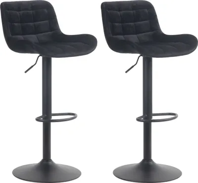 Produktbild von 2er Set Barhocker HLO-CP298 Samt  schwarz