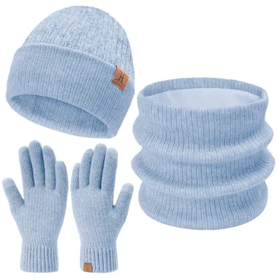 Produktbild von Warmer Winter-Mütze, Schal und Handschuhe-Set