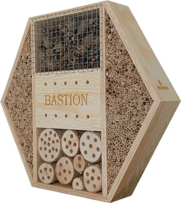 Produktbild von Dokkodo Insektenhotel "Bastion" – Dekoratives Bienenhotel für Wildbienen, Hummeln & Co.