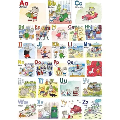 Immagine prodotto di 1000-piece puzzle Babar's ABCs - Adults and children from 12 years old - My Heroes Collection - 87364 - Nathan