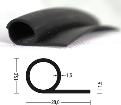 Produktbild von NP13 Notenprofil EPDM Kederprofil Gummi Profil Keder Dichtprofil Dichtungsprofil Gummi