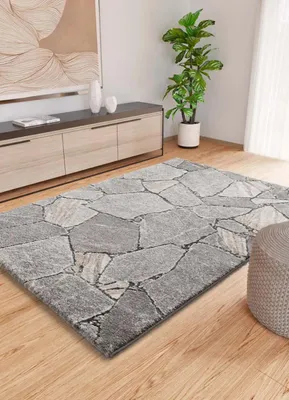 Produktbild von ATTICGO Hochflorteppich KIVET Modern shaggy in Grau, 140x200 cm