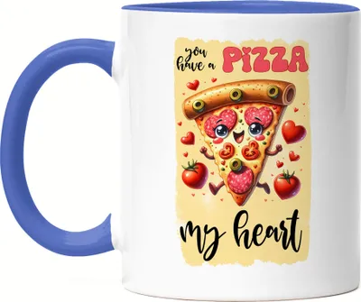 Produktbild von You Have a Pizza My Heart Tasse Blau Pizza Liebe Herz Valentinstag Geschenk