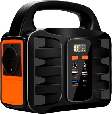 Produktbild von Denver PPS-42000 Tragbare Powerstation mit Solarpanel – 42000mAh, 155Wh, LED Lampe, USB & QC 3.0