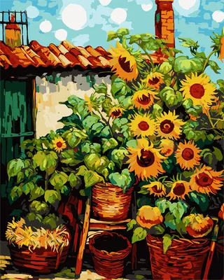 Image de Peinture par numéros « Tournesols » 40 x 50 cm