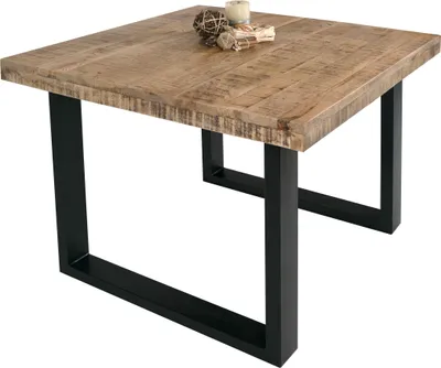Produktbild von Esstisch Mango Massiv naturfarben 90 x 90 cm U-Gestell schwarz RIO