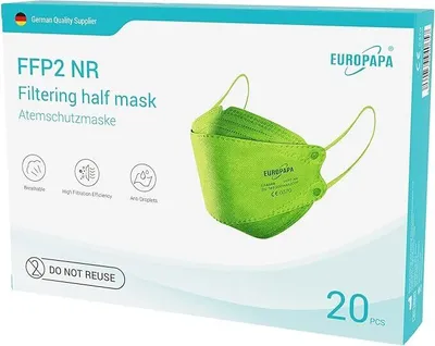 Produktbild von EUROPAPA® 40x FFP2 Fisch-Form und 3D-Form Masken Atemschutzmaske 5-Lagen Staubschutzmasken hygienisch einzelverpackt Stelle  EN149