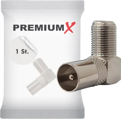 Produktbild von PremiumX Sat Winkeladapter Winkelstecker TV F Buchse 90°gewinkelt für Koaxialkabel Antennenkabel