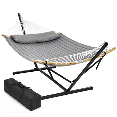 Produktbild von Sekey Hängemattengestell Hängematte mit Gestell Doppelhängematte für 2 Personen mit Kissen bis 200 kg belastbar Ständer für Garten Outdoor Stabil