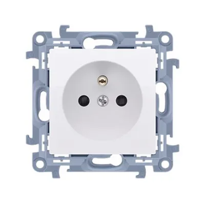 Obrázok produktu pre Zásuvka 250 V Simon 10 s clonkami modul pružinové svorky biela