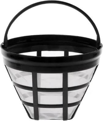 Imagen del producto de Dos filtros de café reutilizables, para preparar de 8 a 12 tazas de café, tamaño de filtro 4, fabricados con malla de acero inoxidable. Filtros de café reutilizables, filtros de café de acero inoxidable, boquilla de malla, lavables, fabricables, filtros para café.