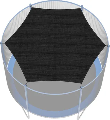 Immagine prodotto di Telo ombreggiante per trampolino Aopunly, resistente agli strappi e ai raggi UV, tenda da sole per trampolino estivo per 6 pali, rotondo nero Ø 244
