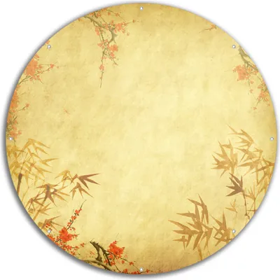 Produktbild von Wallario rundes Outdoor-Poster für Garten oder Balkon, Motiv Herbststimmung  alter Papyrus mit Herbstmotiven, 60 cm Durchmesser