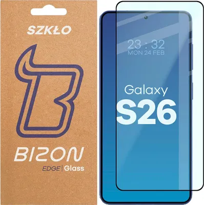 Produktbild von Gehärtetes Glas für Galaxy S26, Bizon Glass Edge 2, Schwarzer Rahmen