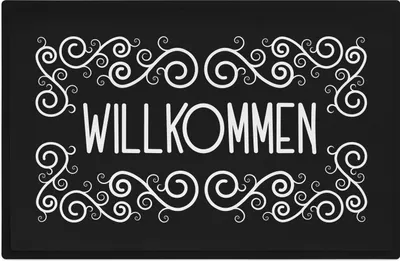 Produktbild von Trendation - Willkommen Fußmatte Grafik Schmutzfangmatte Geschenk Außen Innenbereich 60x40 cm Waschbar Türmatte Welcome