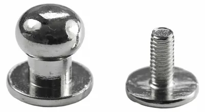 100 Sattelnieten Taschenknopf Kopfschraubniete Beiltaschenknopf silber