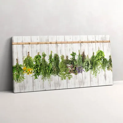 Produktbild von Getrocknete Kräuter und Pflanzen – Leinwandbild Wandbild – 120x60 cm – Leinwandbilder – Wandbilder – Schlafzimmer – Flur