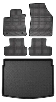Produktbild von Gummimatten + Kofferraumwanne für Renault Megane IV 2015- (Kombi, oberer Ladeboden) – Schwarz, passgenau – Wielganizator SolidPRO