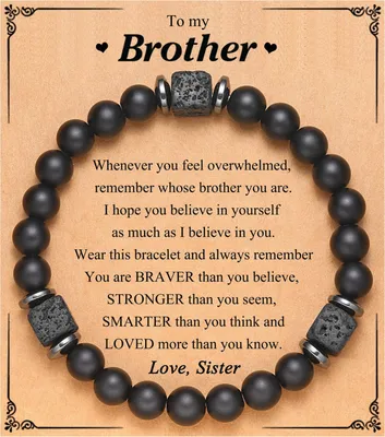 Produktbild von Verstellbares Armband, mattes Natursteinarmband, handgefertigte Perlen, Stretcharmband, Vatertagsgeschenk für Männer