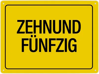 Produktbild von Zehnundfünfzig Metallschild XXL Schild Blechschild Aluminiumschild