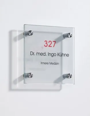 Produktbild von Türschild Serie Skyline 150x150mm 2x4mm ES-Glas klar