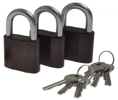 Image de Komplet KS50 lot de 3 cadenas cylindriques en fonte avec 6 clés