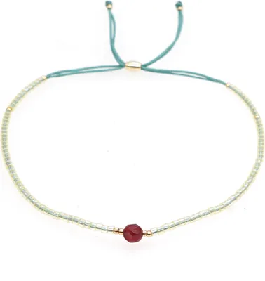 Produktbild von Damen Armband Boho Stil Handgemacht Ästhetisch Verstellbar Kunstkristall Dekorieren Attraktives Boho Ethno Perlen Armband Damen Accessoire