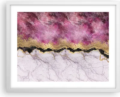 Produktbild von Gerahmtes Poster - Weißer Rahmen - Rosa golden Hintergrund - 50x40 cm - Wand Bild - Wanddeko - Wandbilder - Kunstposter - Wandposter - Bilderrahmen - Bilder - Kunstdruck - P2WAA50x40-5038