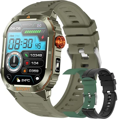 Produktbild von SGDDFIT Smartwatch Herren Damen 2.01 Inch AMOLED Fitnessuhr mit Telefonfunktion Bluetooth Anrufe Schlafmonitor Schrittzähler 5ATM Wasserdicht