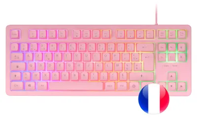 Obrázek produktu pro Mars Gaming MK023, Tenkeyless (80–87 %), Kabel, USB, Membránový spínač, RGB LED, Růžová