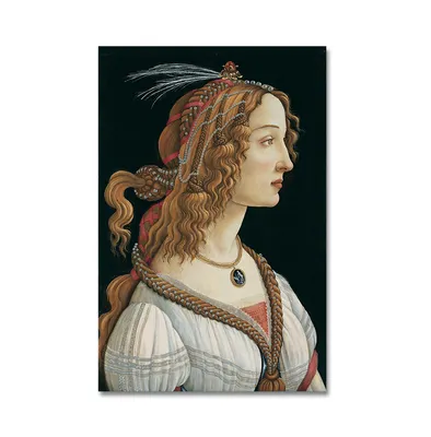 Produktbild von TPFLiving Kunstdruck LW-530 (OHNE RAHMEN) Poster - Leinwand - Wandbild - Hochauflösender Giclée-Druck, langlebig und hochwertig - Sandro Botticelli - Die Frau - Größe: 50x75cm
