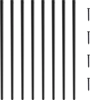 Obrázok produktu pre Kovové zábradlie na schody - 19 x 19 x 810 mm - dekoratívne hliníkové zábradlie - balenie 101 zábradlí so skrutkami - klasické duté zábradlie