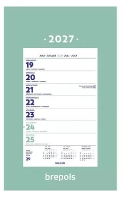 Wochenkalender 19x34 cm, Dez. 2024–Jan. 2025, 1 Seite pro Woche