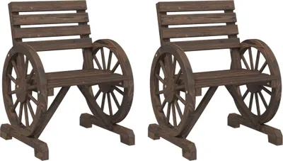 Produktbild von vidaXL Gartenstühle 2 Stk. 58x58x78,5 cm Massivholz Tanne
